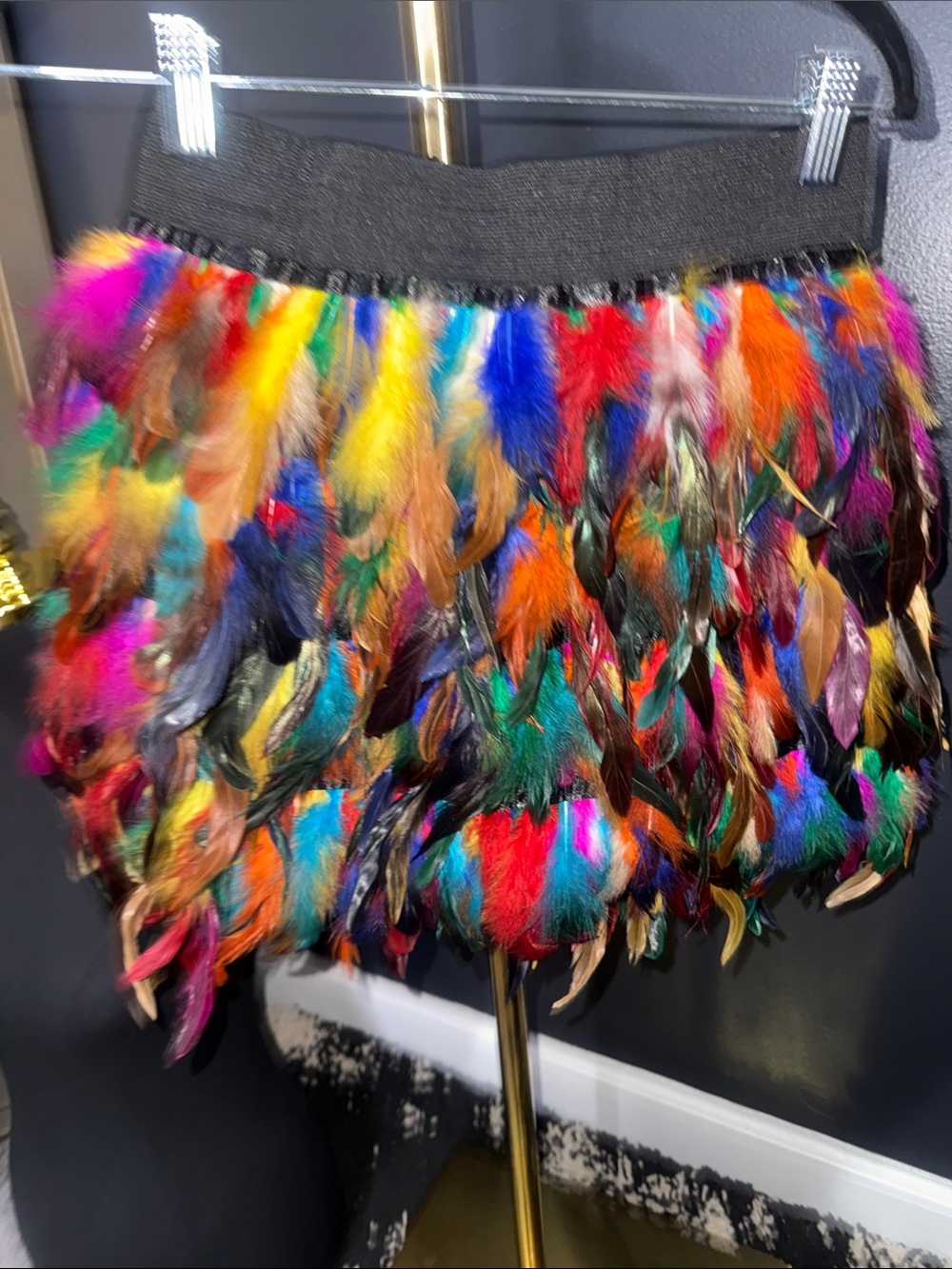 Multicolor Feather Mini Skirt - Women
